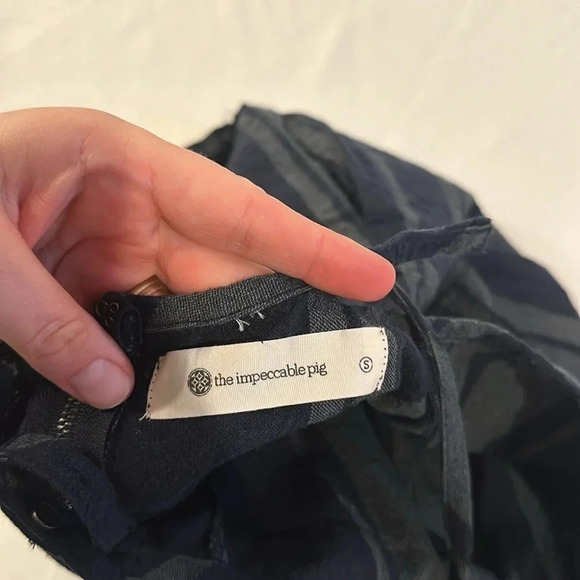 The Impeccable Pig women’s linen short shorts romper so cute excellent condition - Picture 4 of 6